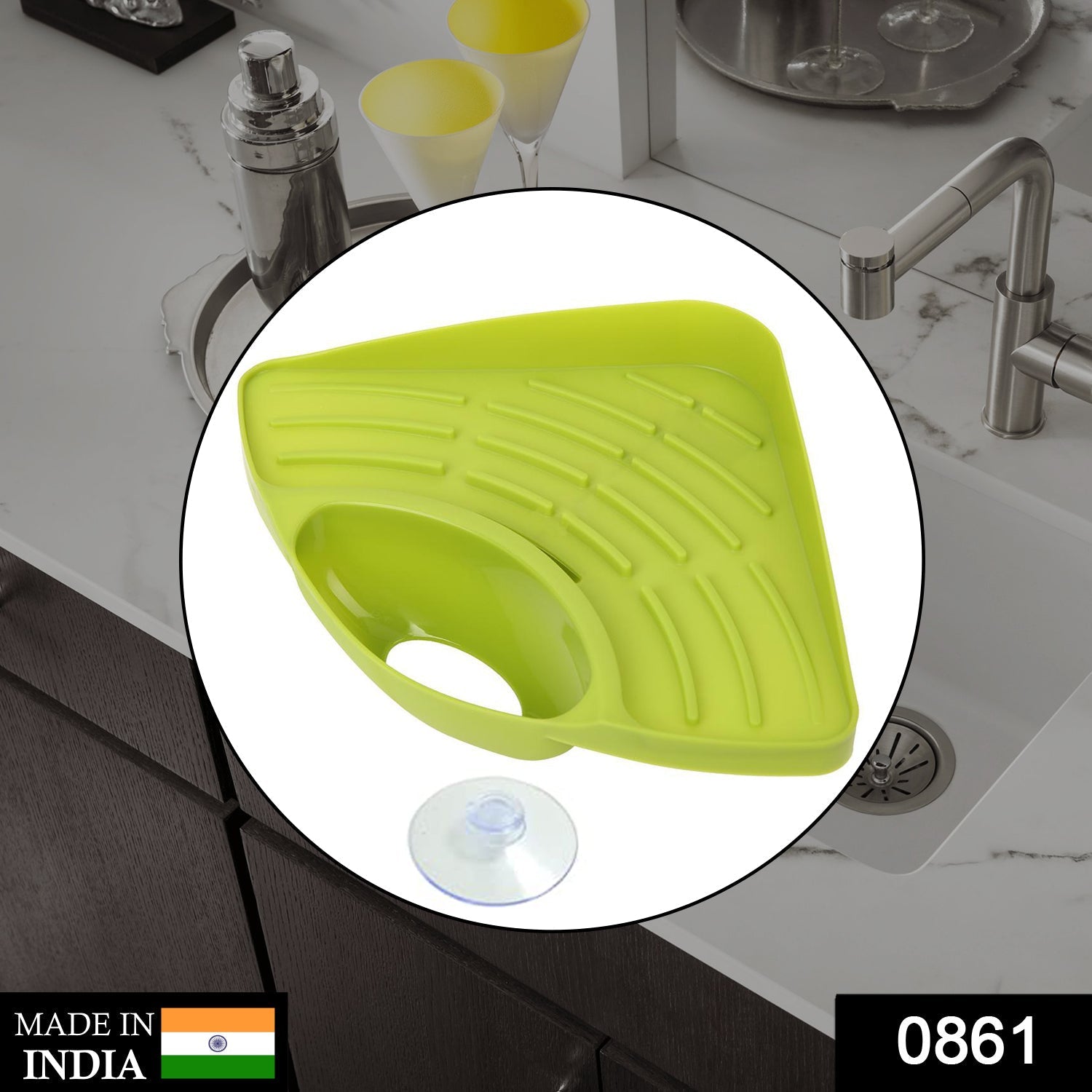 0861 Sink Strainer Basket Corner Kitchen Triangular Multi functional Drain Shelf DeoDap 0861 Sink Strainer Basket Corner Kitchen Triangular Multi functional Drain Shelf DeoDap